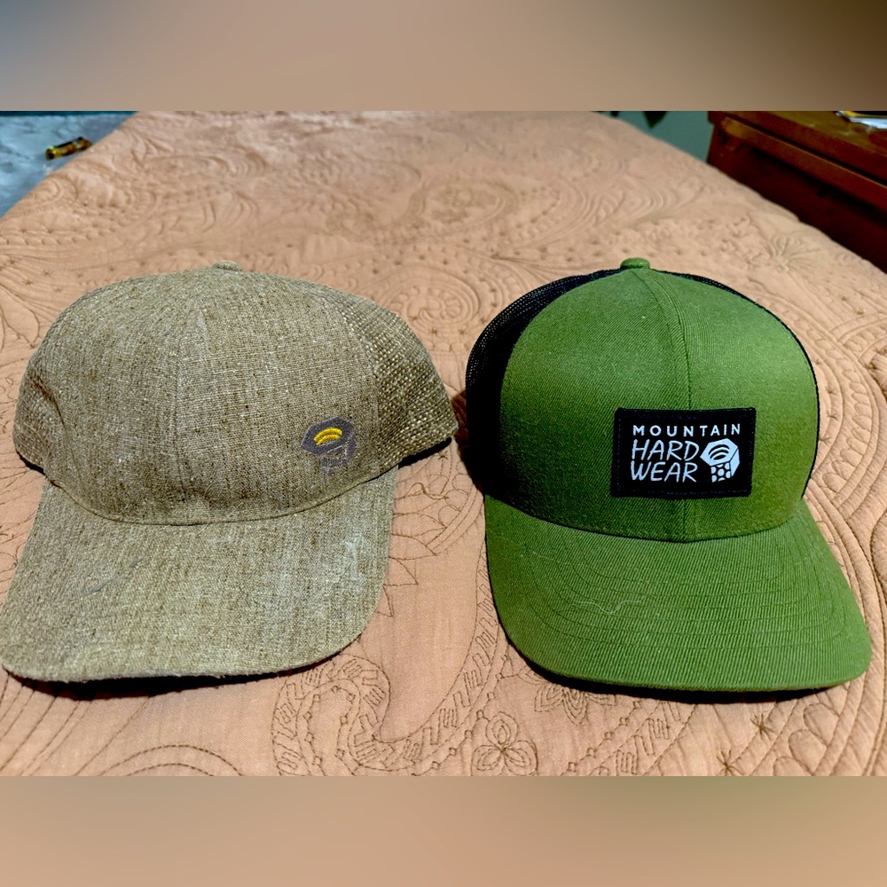 Mountain Hardwear Olive and Beige Caps